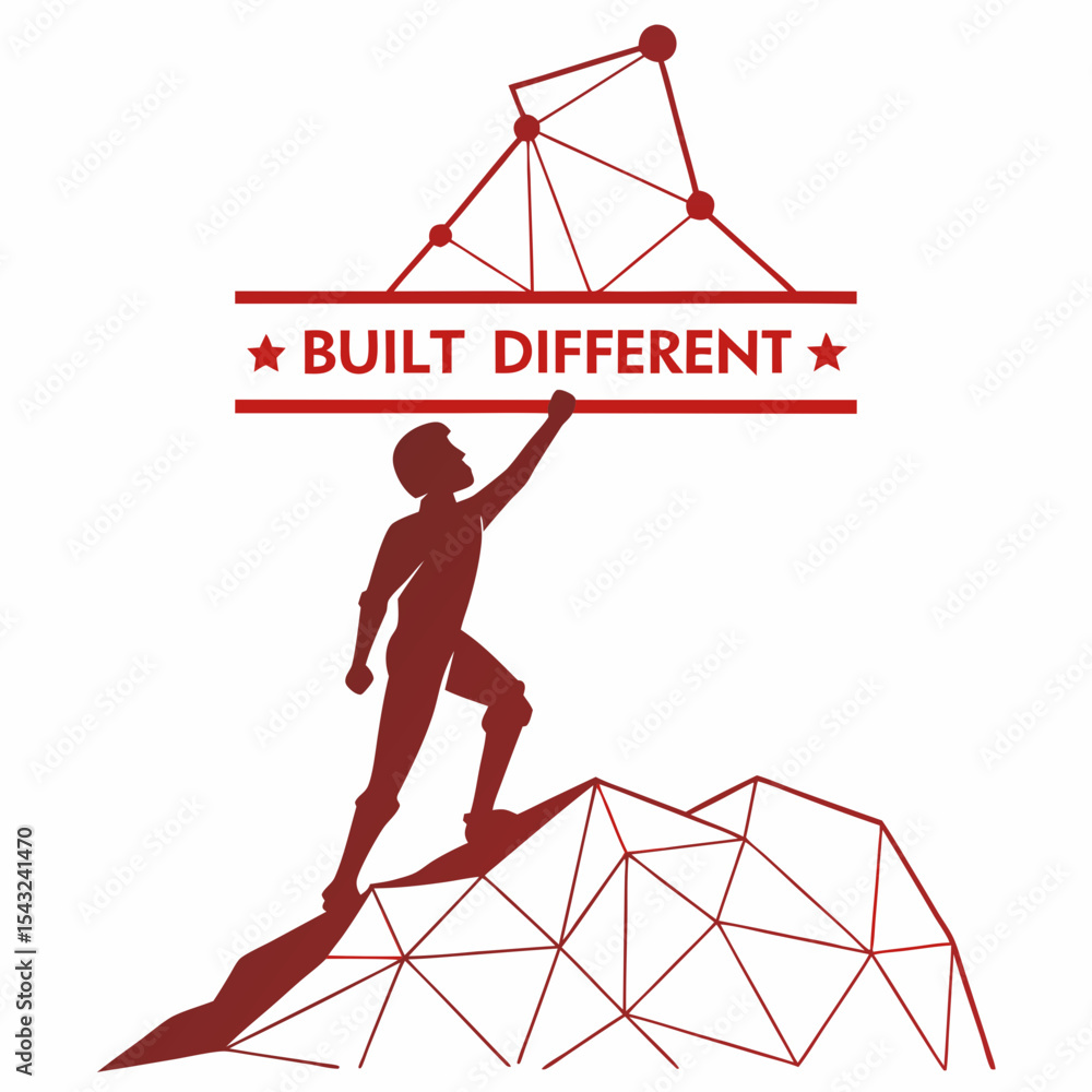 Poster man reaching for network connection built different concept