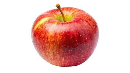 Beautiful close up of a fresh ripe red apple against white background