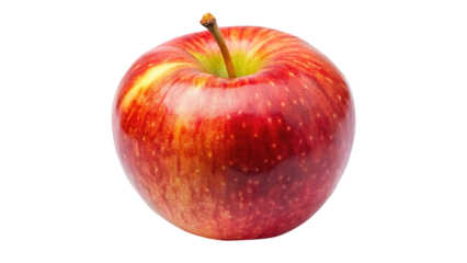 Beautiful close up of a fresh ripe red apple against white background