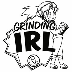 Grinding irl anime girl gamer png transparent background