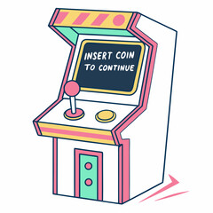 Retro arcade game machine clipart, isolated design element