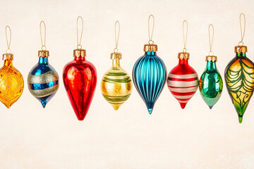 Festive assortment of colorful Christmas ornaments, captured with vibrant detail and a touch of holiday cheer.