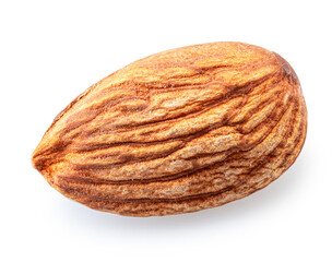 Almond nut isolated on white background. File contains clipping path.