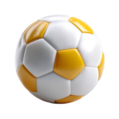 Fototapeta premium White and yellow soccer ball isolated
