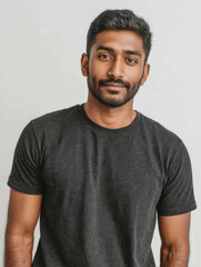 Fototapeta premium indian man in black t shirt
