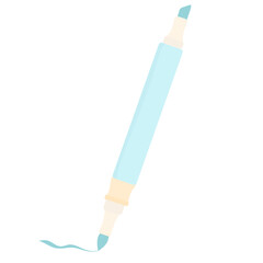 pastel blue double-tip pen, perfect for note-taking, calligraphy, and back to school use.