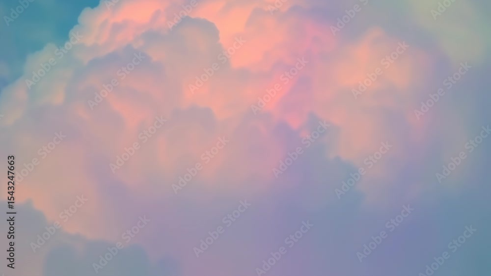 Poster illuminated clouds a texture image of a soft dreamy gradient resembling a sky full of colorful cloud