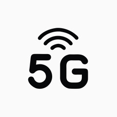 5G Icon, vector, sign and symbol for internet and electronic devices fully editable vector template	