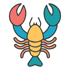 Obraz premium Lobster silhouette vector illustration logo sticker