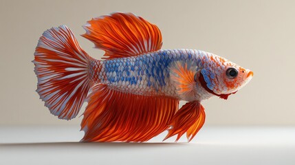 Ornate fish with vibrant orange and blue fins
