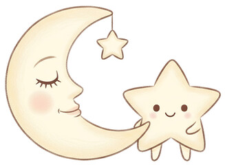 Moon and Star Illustration