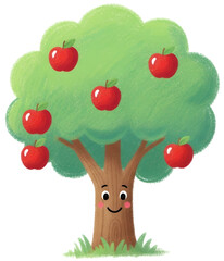 Illustrated Apple Tree