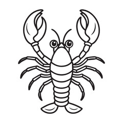 Lobster silhouette vector illustration logo sticker