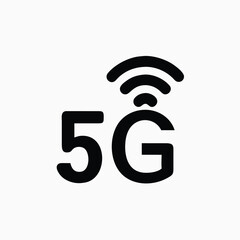 5G Icon, vector, sign and symbol for internet and electronic devices fully editable vector template	