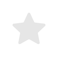 Silver rounded star vector icon. Gray star