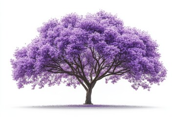 Obraz premium Enchanting Purple Jacaranda Tree Blossoms Springtime Beauty and Floral on White Background. Generative Ai