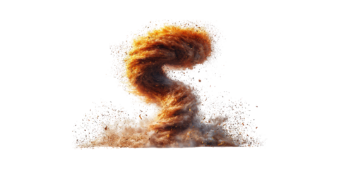 Dynamic Sandstorm Swirl. Energy And Chaos In Nature'S Fury Isolated On Transparent Background