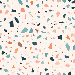 Seamless Terrazzo Stone Pattern with Colorful Chips