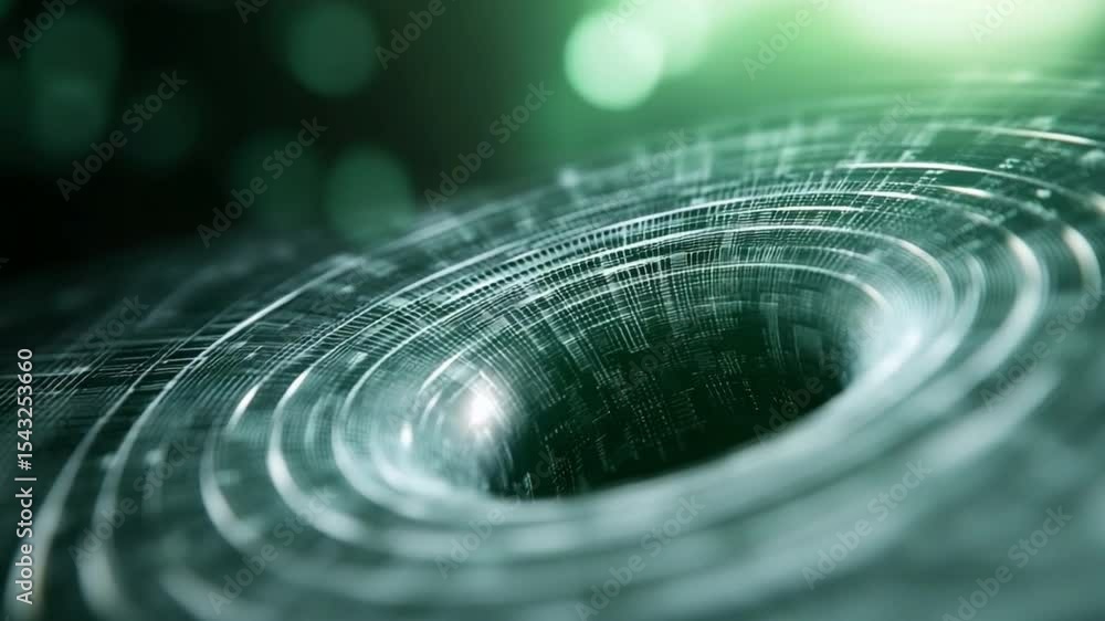 Poster Visual Vortex: An abstract rendering of a gravitational vortex, hinting at the mysteries of space and the universe with its swirling patterns and luminous depths.