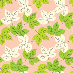 vector colorful leaves pattern design, seamless pattern of leaves
