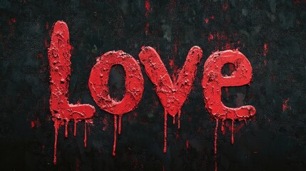 Dripping Red Paint Lettering: Abstract Typography and Texture, Creative Design, Artistic Background, Modern Visual Element.