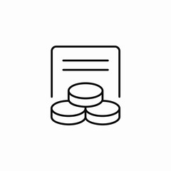coin stack document icon sign vector