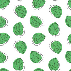 vector green leaves seamless pattern background design