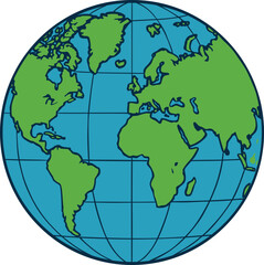 globe on white background