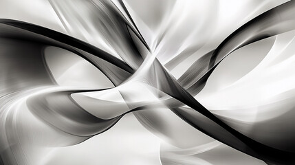 Monochromatic Abstract Swirls A Study in Gray and White