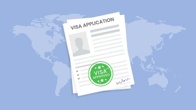 Visa application approved animation