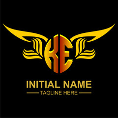 KE Golden Wing Emblem Logo