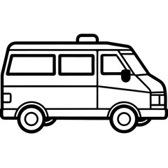 Ambulance Line Art Vector Icon