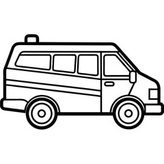 Ambulance Line Art Vector Icon