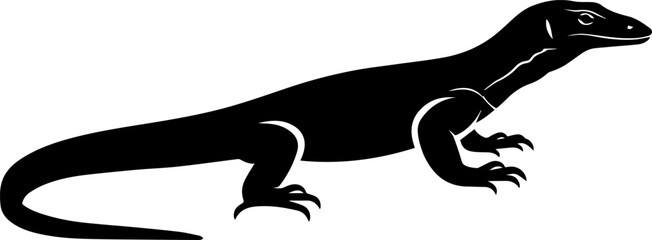 Naklejka premium Monitor Lizard Silhouette