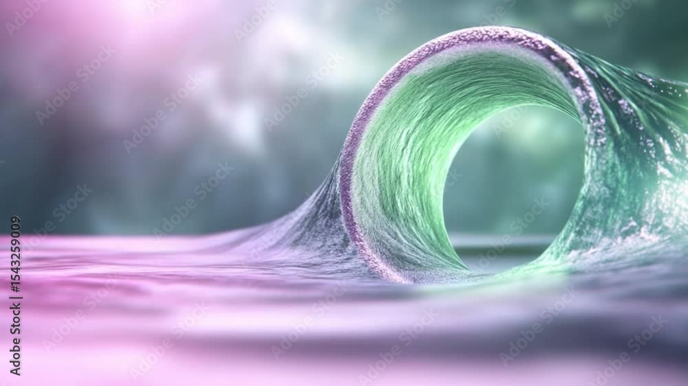 Poster oceanic ballet: a mesmerizing dance of nature unfolds as a wave gracefully curls, its surface adorne