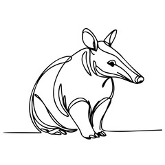 Minimalist Aardvark Line Art