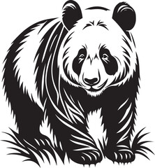 Fototapeta premium Elegant Black Panda Sitting Vector