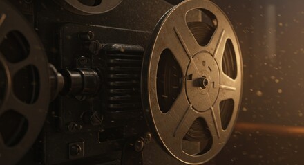 Naklejka premium Old film reel close up