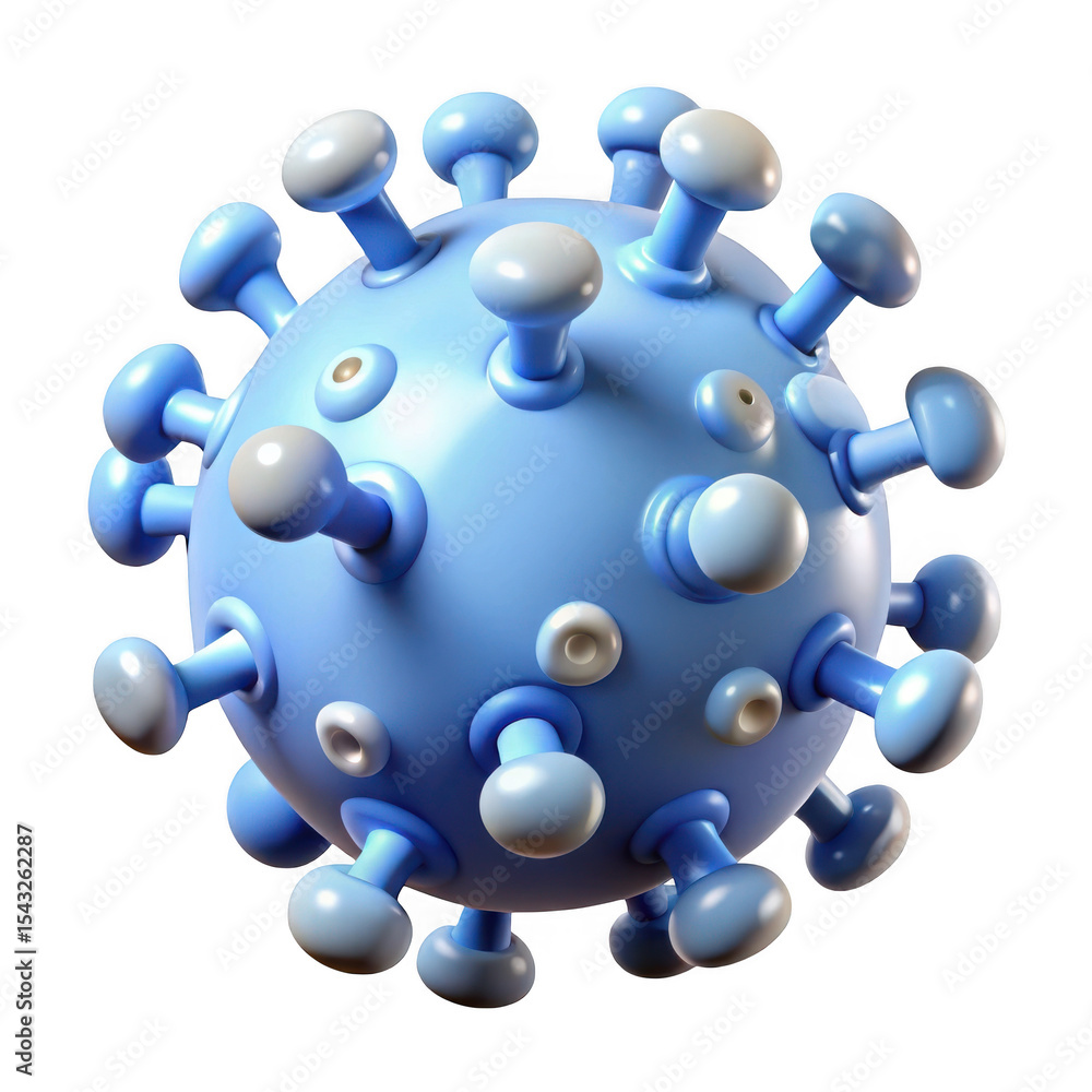 Poster 3d realistic virus model isolated on transparent background