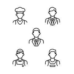 business people icons set