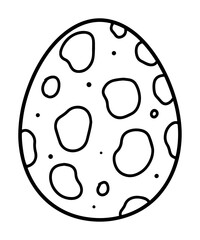 dinosaur egg outline vector illustration spotted prehistoric shell line art