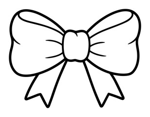 bow outline vector illustration monochrome line art for wedding decoration and gift design