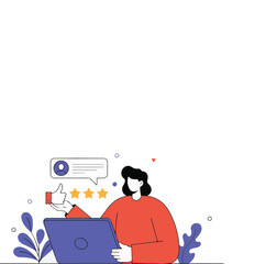 "Minimalist vector illustration of an abstract person jumping with joy, confetti and stars in the air, success or goal achieved theme, suitable for modern web, small decorative plant on side."