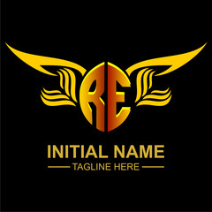 RE Golden Wing Emblem Logo