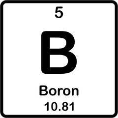 Obraz premium Chemical element of periodic table. Boron or B.
