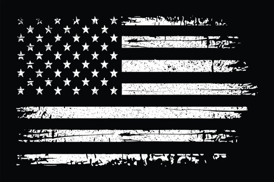 Grunge Black White Flag Design