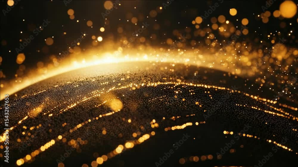 Poster abstract macro shot with golden sparkles creating a mesmerizing visual texture.
