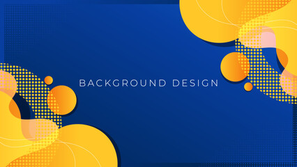Modern Abstract Blue and Yellow Geometric Background Design. Blue Background with Yellow Fluid Wave Object Decoration