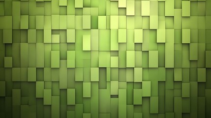 Fototapeta premium Abstract geometric pattern of overlapping green squares.