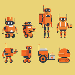 set illustration vector graphic of delivery robot